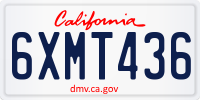 CA license plate 6XMT436