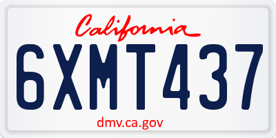 CA license plate 6XMT437