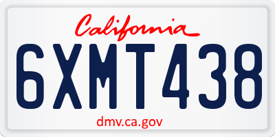 CA license plate 6XMT438