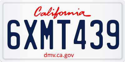 CA license plate 6XMT439