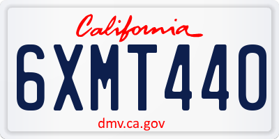 CA license plate 6XMT440