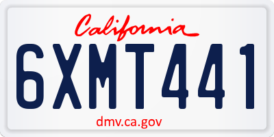 CA license plate 6XMT441