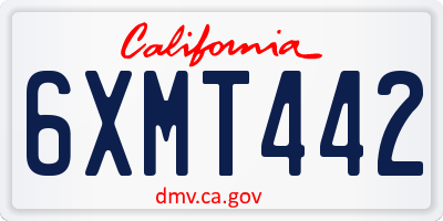 CA license plate 6XMT442