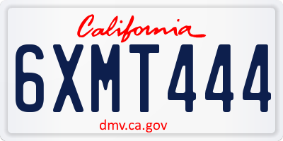 CA license plate 6XMT444