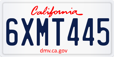 CA license plate 6XMT445