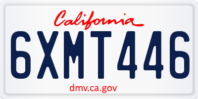 CA license plate 6XMT446