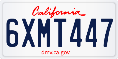 CA license plate 6XMT447