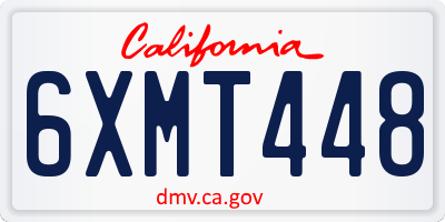 CA license plate 6XMT448