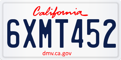 CA license plate 6XMT452