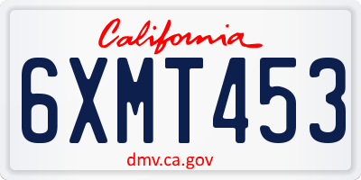 CA license plate 6XMT453