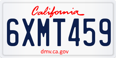 CA license plate 6XMT459