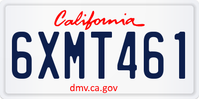 CA license plate 6XMT461