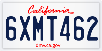 CA license plate 6XMT462