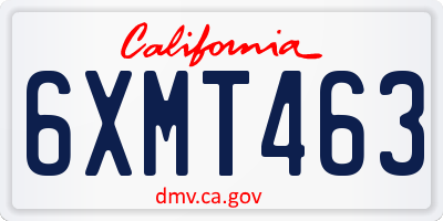 CA license plate 6XMT463