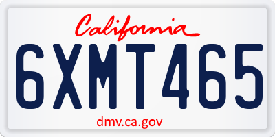 CA license plate 6XMT465