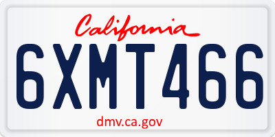 CA license plate 6XMT466
