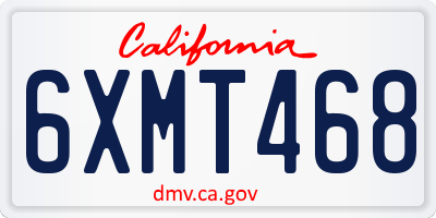 CA license plate 6XMT468
