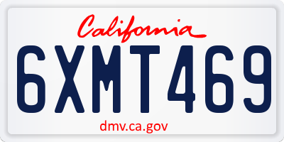 CA license plate 6XMT469
