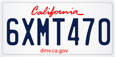 CA license plate 6XMT470
