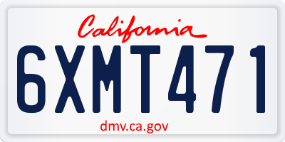 CA license plate 6XMT471