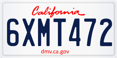 CA license plate 6XMT472