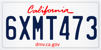 CA license plate 6XMT473