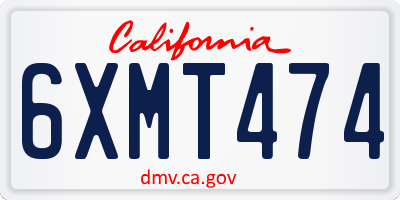 CA license plate 6XMT474