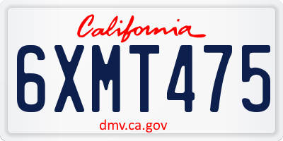 CA license plate 6XMT475