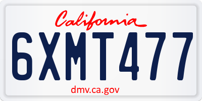 CA license plate 6XMT477