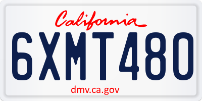 CA license plate 6XMT480