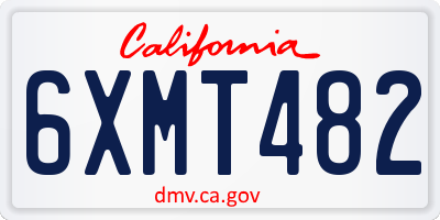 CA license plate 6XMT482