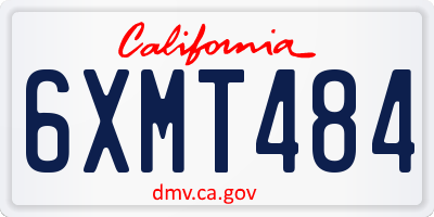 CA license plate 6XMT484
