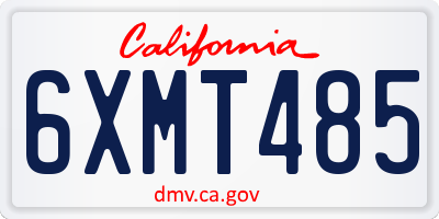 CA license plate 6XMT485