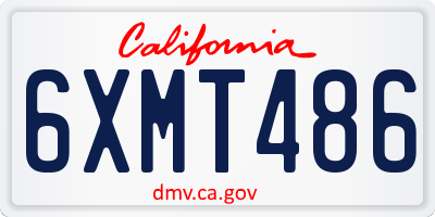 CA license plate 6XMT486