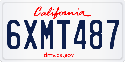 CA license plate 6XMT487