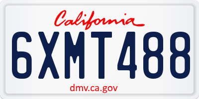 CA license plate 6XMT488