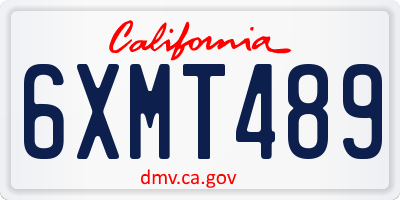 CA license plate 6XMT489