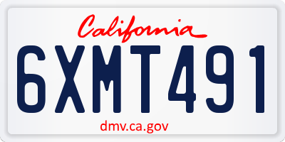 CA license plate 6XMT491