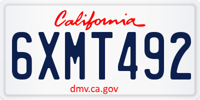 CA license plate 6XMT492