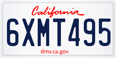 CA license plate 6XMT495