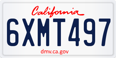 CA license plate 6XMT497