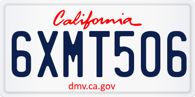 CA license plate 6XMT506