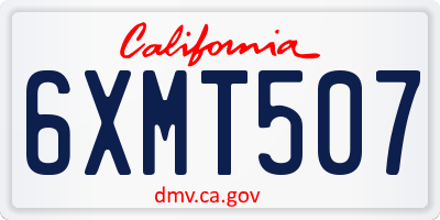 CA license plate 6XMT507