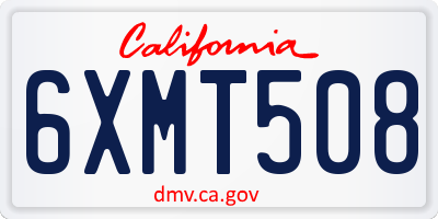 CA license plate 6XMT508