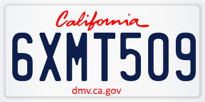 CA license plate 6XMT509