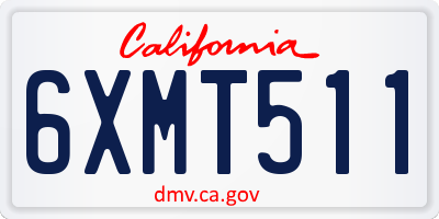 CA license plate 6XMT511