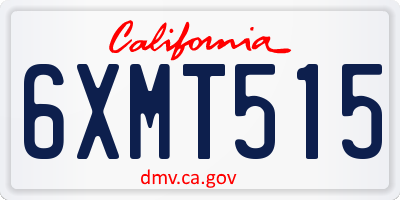 CA license plate 6XMT515