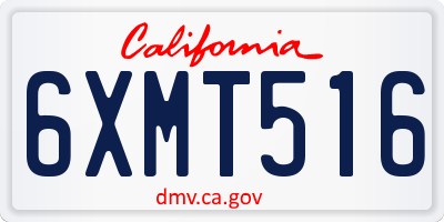 CA license plate 6XMT516