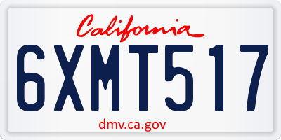 CA license plate 6XMT517