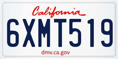 CA license plate 6XMT519